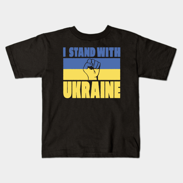 Stand with ukraine flag Kids T-Shirt by Teeium